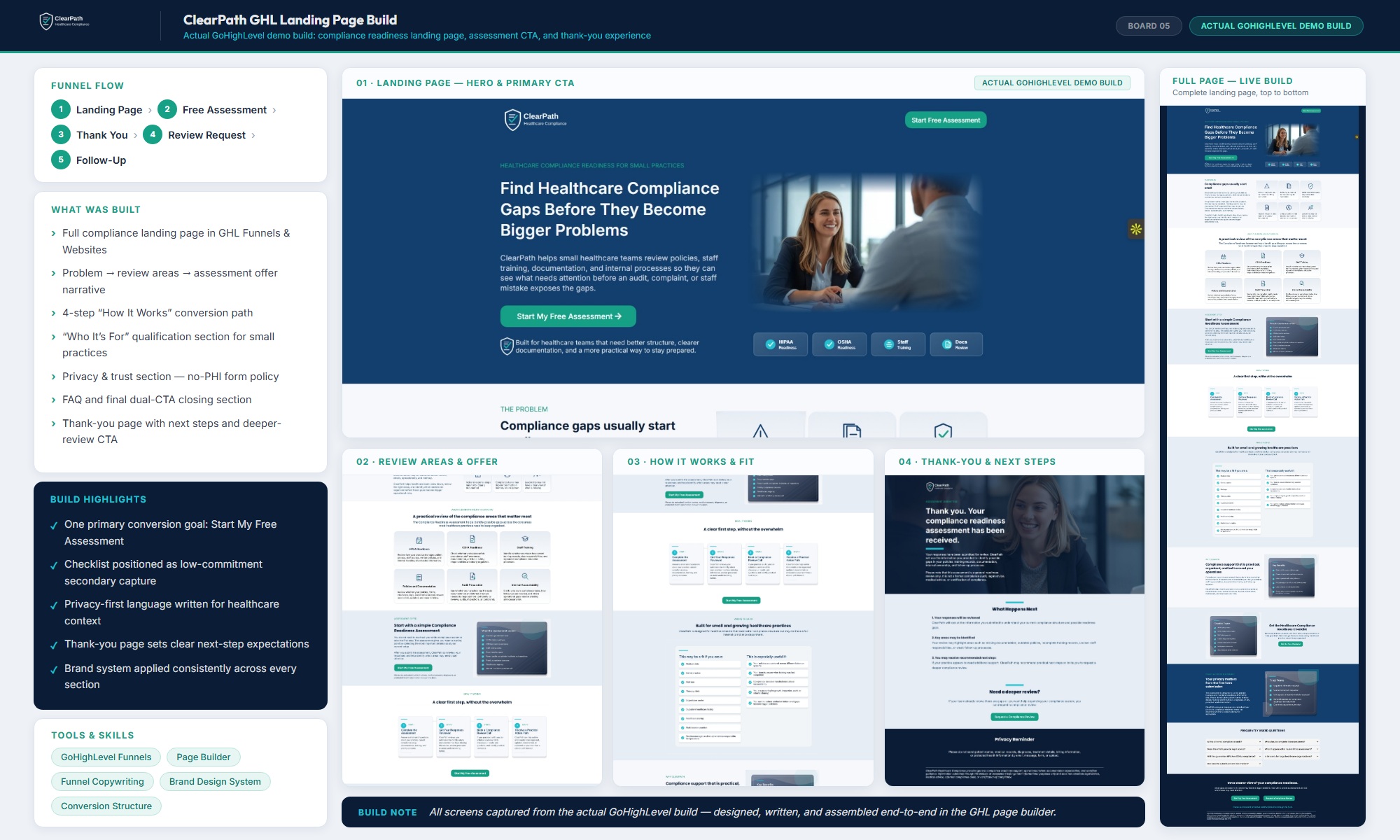 Board 01 — ClearPath GHL Landing Page Build